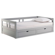 Alaterre Furniture Melody Twin to King Extendable Day Bed with Storage, Dove Gray AJME1080